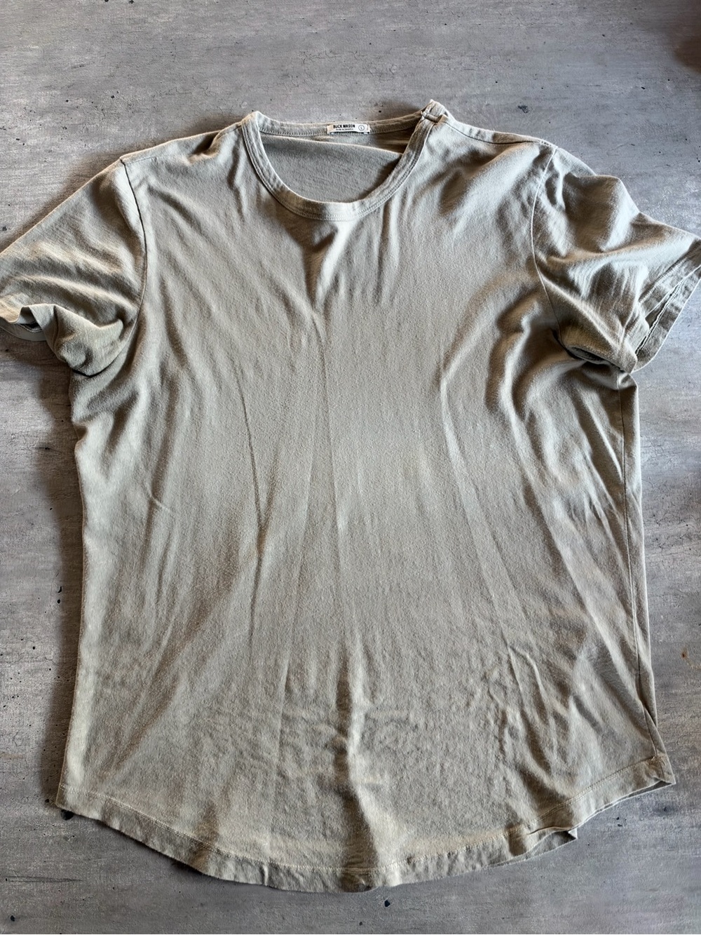 Buck Mason Short Sleeve Crew T-Shirt in Beige